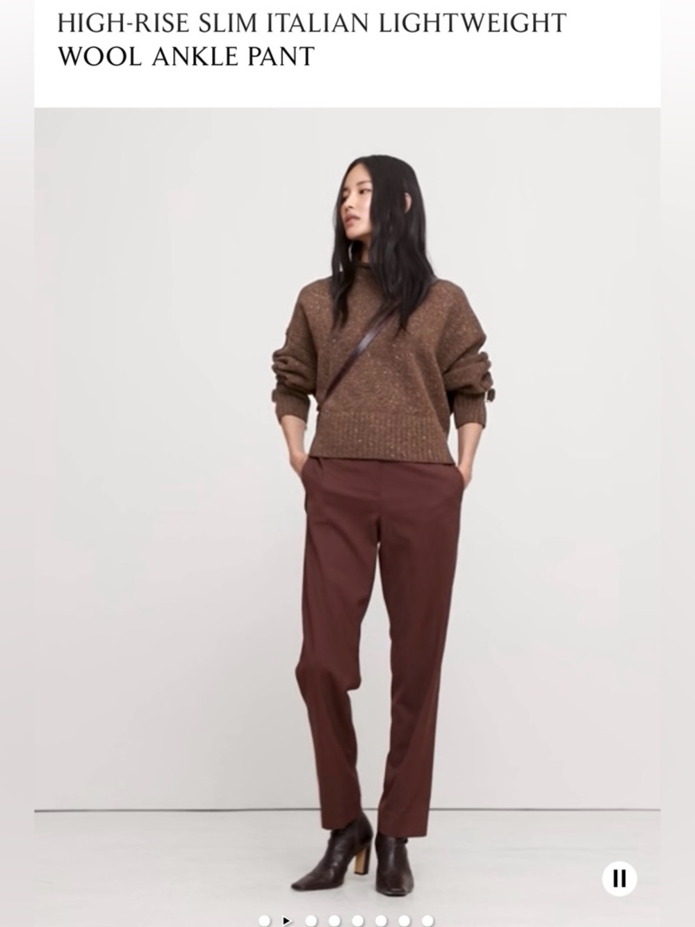 Banana Republic Tan lightweight  Italian wool ankle pants